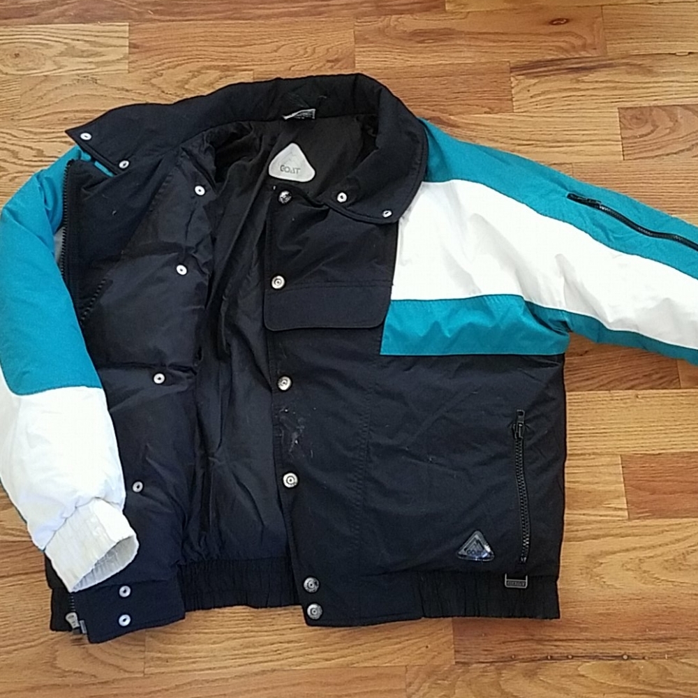 DOWN FILLED SKI JACKET Zip up and snap closure